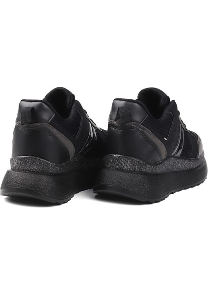 Kadın Siyah Simli Sneaker Hafif Ortopedik Günlük Spor Ayakkabı fırsatları