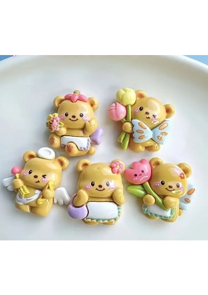 10 Adet Sevimli Ayı ve Çiçek Reçine Magnet Set, El Sanatları Için Uygun - Cep Telefonu Kılıfları, Buzdolabı Mıknatısları, Saç Klipsleri, Ayakkabı Süsleri ve Su Şişesi Süslemesi fiyatları