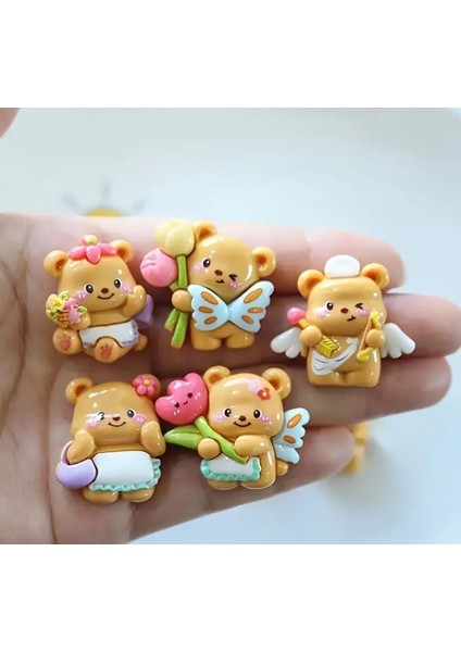 10 Adet Sevimli Ayı ve Çiçek Reçine Magnet Set, El Sanatları Için Uygun - Cep Telefonu Kılıfları, Buzdolabı Mıknatısları, Saç Klipsleri, Ayakkabı Süsleri ve Su Şişesi Süslemesi modelleri