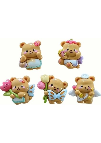 10 Adet Sevimli Ayı ve Çiçek Reçine Magnet Set, El Sanatları Için Uygun - Cep Telefonu Kılıfları, Buzdolabı Mıknatısları, Saç Klipsleri, Ayakkabı Süsleri ve Su Şişesi Süslemesi fırsatları