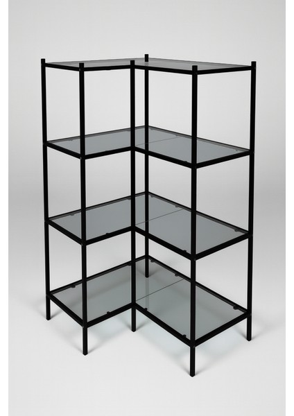 Astana Köşe Kitaplık - Siyah - Füme Cam modelleri