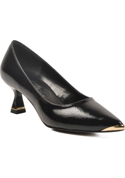 Siyah Kırışık Ince Kısa Topuklu Kadın Abiye Ayakkabı 357171 Z fırsatları