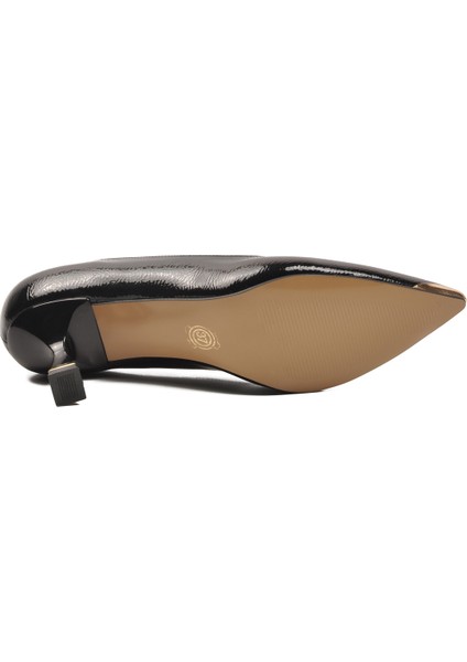 Siyah Kırışık Ince Kısa Topuklu Kadın Abiye Ayakkabı 357171 Z indirimleri