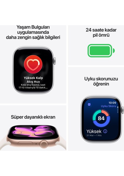 Watch Series 11 Gps + Cellular, 46 mm arduvaz Titanyum kasa ve Siyah Spor kordon - m/l modelleri