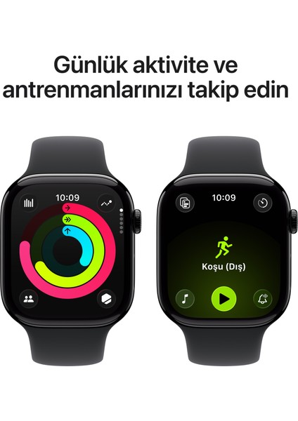 Watch Series 11 Gps, 42 mm Simsiyah Alüminyum kasa ve Siyah Spor kordon - S/m fırsatları