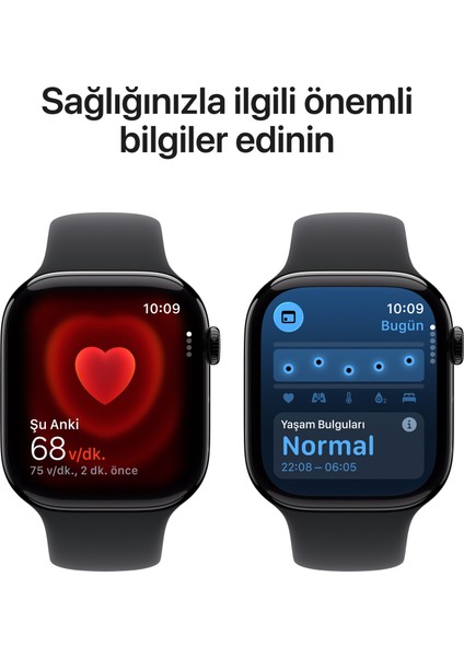 Watch Series 11 Gps, 42 mm Simsiyah Alüminyum kasa ve Siyah Spor kordon - S/m indirimleri