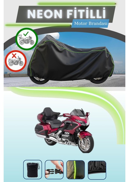 Siyah Arka Çanta Uyumlu Neon Fitilli Honda Goldwing Gl 1800 Uyumlu Motor Brandası