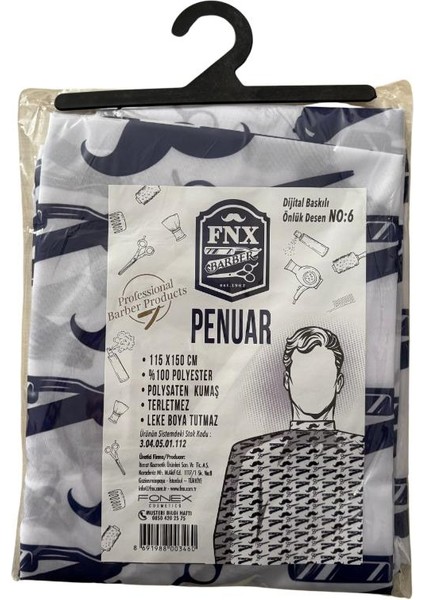 Berber Önlük Kesim Penuarı 115X150 cm Dijital Baskı Nu:6