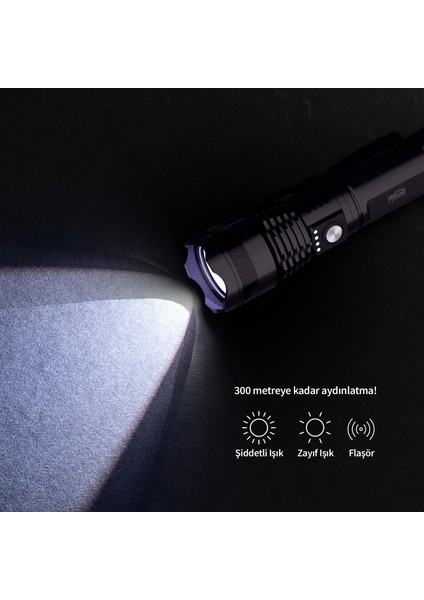HP79 Şarjlı 3 Modlu 800 Mah 100 Lümen El Feneri Siyah fırsatları