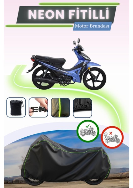 Siyah Neon Fitilli Kral Motor Kr-50 Capella Uyumlu Motor Brandası