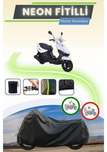 Siyah Neon Fitilli Rks Rico Uyumlu Motor Brandası