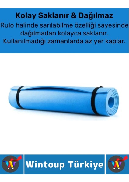 Taşıma Askılı Konforlu Su Geçirmez Kaymaz Pilates Aerobik Fitness Çadır Zemin Yer Minderi Kamp Matı