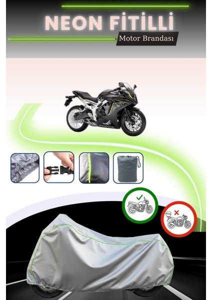 Gri Neon Fitilli Honda Cbr 650 Fa Uyumlu Motosiklet Brandası