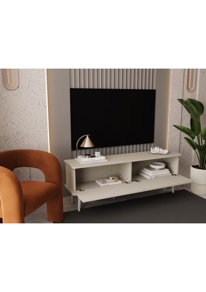 Lunaris Tv Ünitesi - Tv Sehpası 140 cm %100 Mdf Lake Ahşap Ayaklı fiyatları