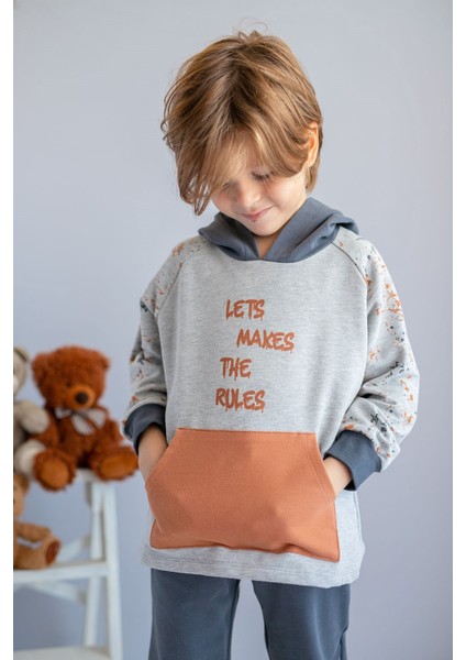 Erkek Çocuk Kapüşonlu Gri Sweatshirt (6-12YAŞ) fırsatları