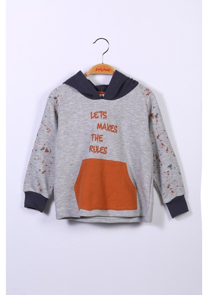 Erkek Çocuk Kapüşonlu Gri Sweatshirt (6-12YAŞ) indirimleri