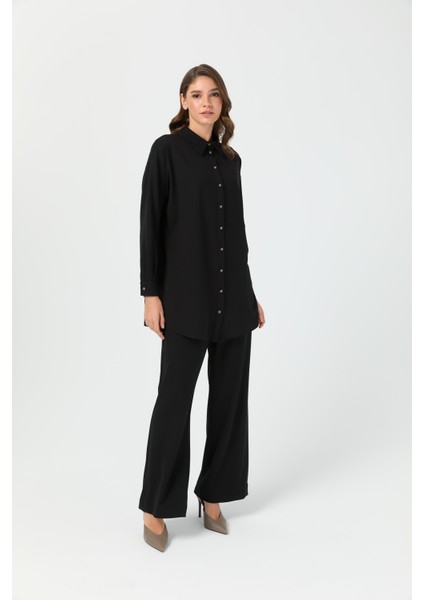 Relaxed Fit Pantolonlu Takım Siyah fırsatları
