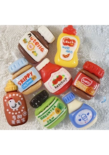 12 Parça Sevimli Sos Magnet Set, Telefon Kılıfı Süslemeleri, Beyaz Tahta Dolap ve Bulaşık Makinesi Mıknatısları, Mutfak & Ofis Dekorasyonu