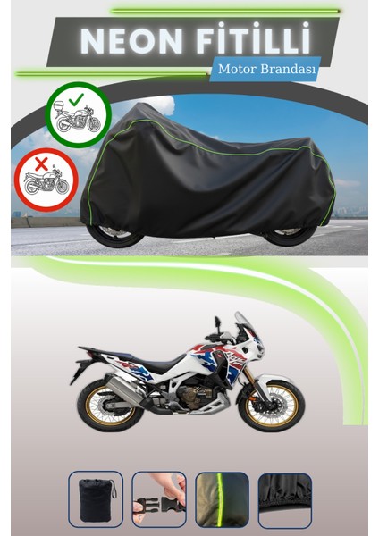 Siyah Arka Çanta Uyumlu Neon Fitilli Honda CRF1100L Africa Twin Adventure Sports Dct Motor Brandası