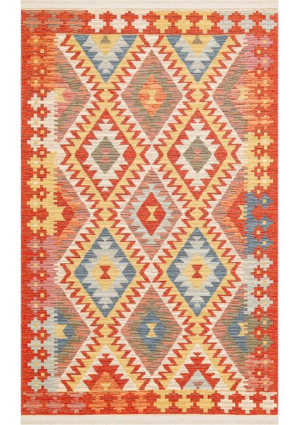 Nomad Nmd 09 Çok Renkli - Çift Taraflı Yıkanabilir Kilim | Otantik Kilim