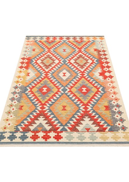 Nomad Nmd 09 Çok Renkli - Çift Taraflı Yıkanabilir Kilim | Otantik Kilim indirimleri