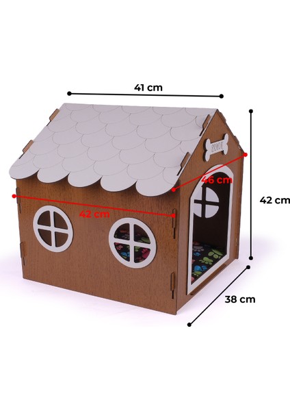 Ahşap Özel Isim Baskılı Dekoratif Köpek Evi-Kulübesi, Küçük Irk Köpekler Için Kulübe, Köpek Kulübesi Kahverengi fiyatları