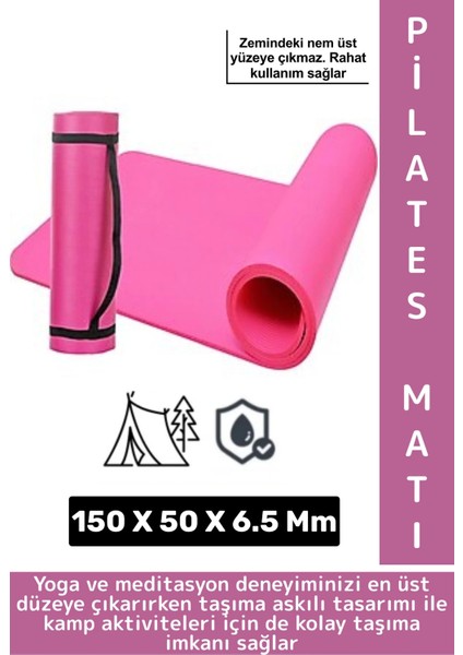 Taşıma Askılı Konforlu Su Geçirmez Kaymaz Pilates Aerobik Fitness Çadır Zemin Yer Minderi Kamp Matı