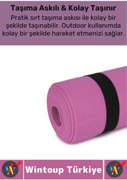 Taşıma Askılı Konforlu Su Geçirmez Kaymaz Pilates Aerobik Fitness Çadır Zemin Yer Minderi Kamp Matı