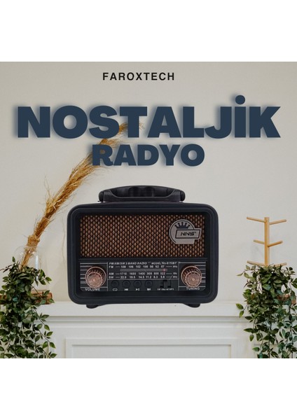 Nostaljik Radyo | Fm - Mp3 - Bluetooth - Aux | Telefona Bağlanabilir | Şarjlı modelleri