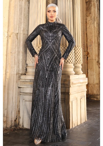 Gala Parıltılı Şık Tesettür Abiye