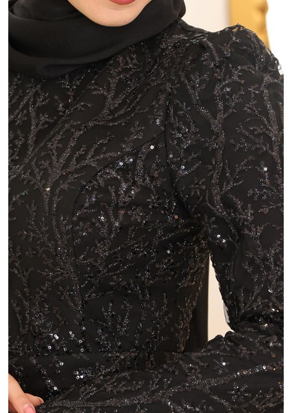 Büyük Beden Gliten Tesettür Abiye Tuana modelleri