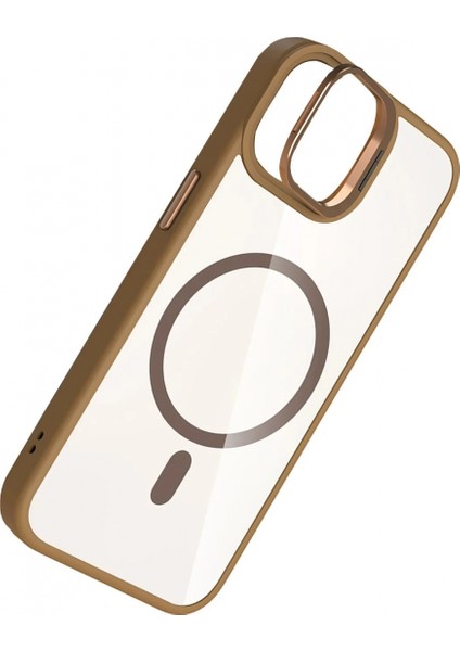 Apple iPhone 11 Remim Lensli Magsafe Standlı Kapak - Kahverengi fırsatları