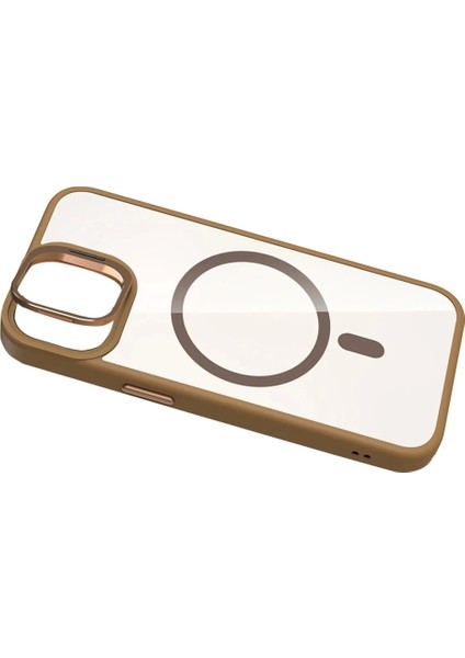 Apple iPhone 11 Remim Lensli Magsafe Standlı Kapak - Kahverengi indirimleri