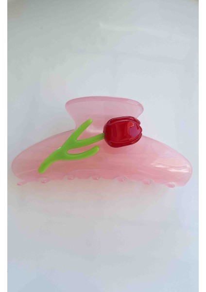 Kemik Üzeri Gül Detaylı Mandal Toka Pembe fiyatları