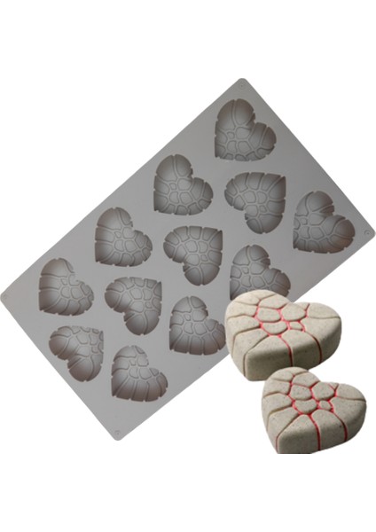 Profesyonel Silikon Mousse Pasta Kalıbı Kalp