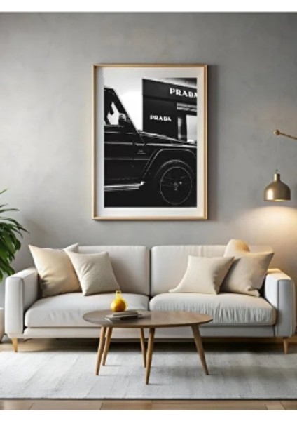 (Çerçevesiz) Siyah Beyaz Lüks Poster Moda Posteri, Ev Dekorasyonu, Oturma Odası Dekoru