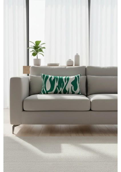 Jungle Breeze 50X30 Dikdörtgen Kırlent Kılıfı – Modern Dekoratif Yastık Kılıfı, Yeşil -Beyaz fiyatları