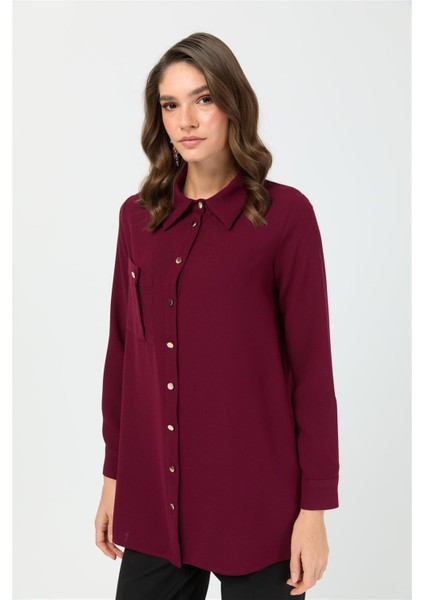 Cep Detaylı Tunik Bordo fırsatları