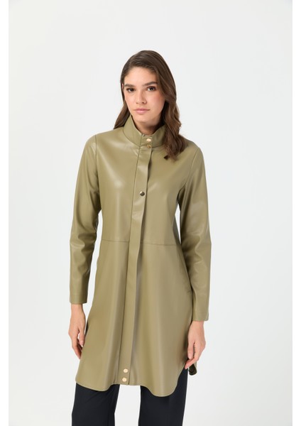 Içi Nubuk Kaplı Deri Ceket Mont Haki fiyatları