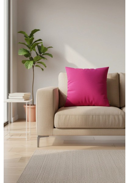 Mystic Fuchsia 50X50 Kırlent Kılıfı - Düz Renk, Modern Dekoratif Yastık Kılıfı fiyatları