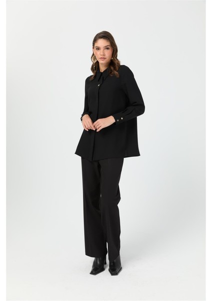 Aksesuar Detaylı Gömlek Siyah modelleri