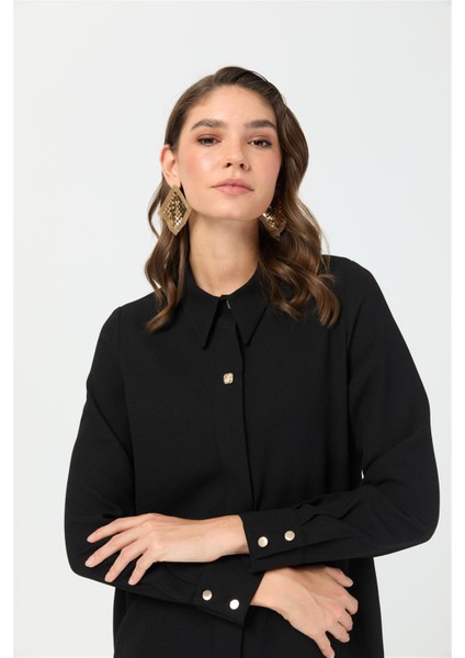 Aksesuar Detaylı Gömlek Siyah fırsatları