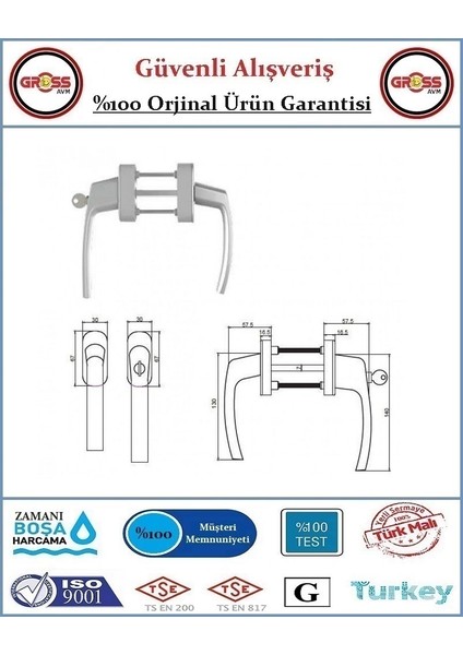 Pimapen Pencere ve Balkon Kapı Kolu - Anahtarlı Kilitli - İkili fiyatları