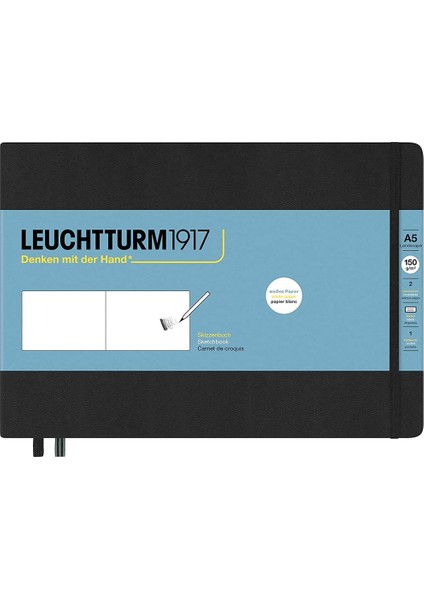 Leuchtturm1917 Sketchbook Landscape Medium A5 112 pages 210 x 145 mm Black 362366