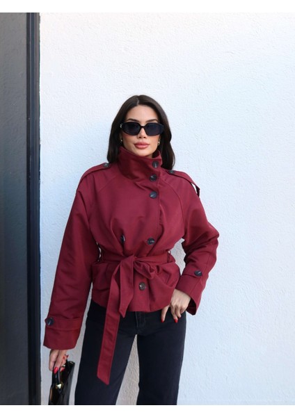 Apolet Detay Kuşaklı Kısa Trench fiyatları
