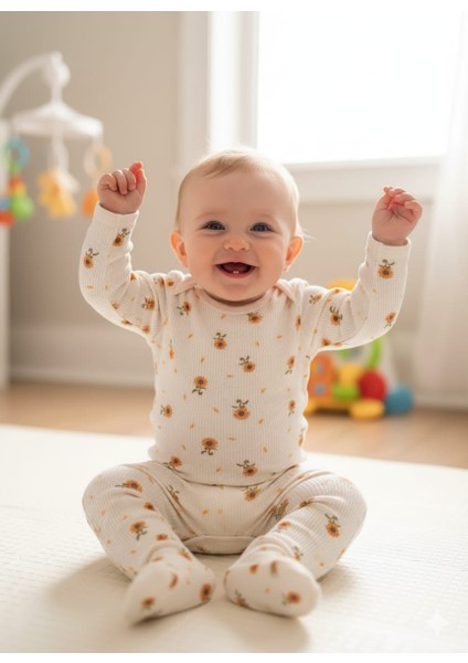 Kız Bebek Çıtçıtlı Body Zıbın Alt Üst Takım