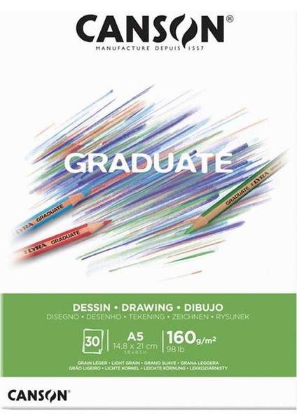 Çizim Bloğu Graduate Dessın Beyaz 30 Syf A5 160 gr