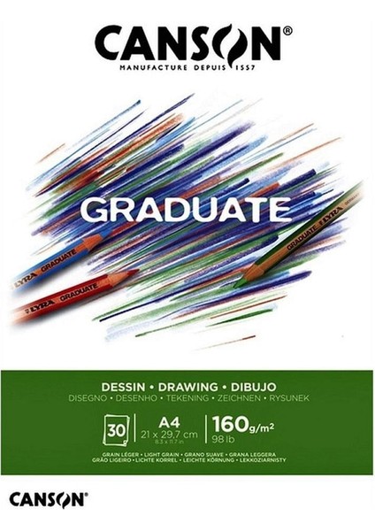 Çizim Bloğu Graduate Dessın Beyaz 30 Syf A4 160 gr