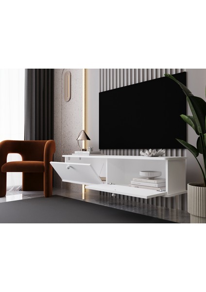 Lunaris Tv Ünitesi - Tv Sehpası 140 cm Duvara Monte %100 Mdf modelleri