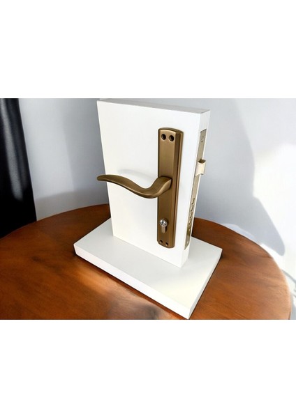 Trim Mat Antik Sarı Aynalı Yale Çelik Kapı Kolu Sol Elle Açılır Tek Taraf (Kilit Hariçtir)